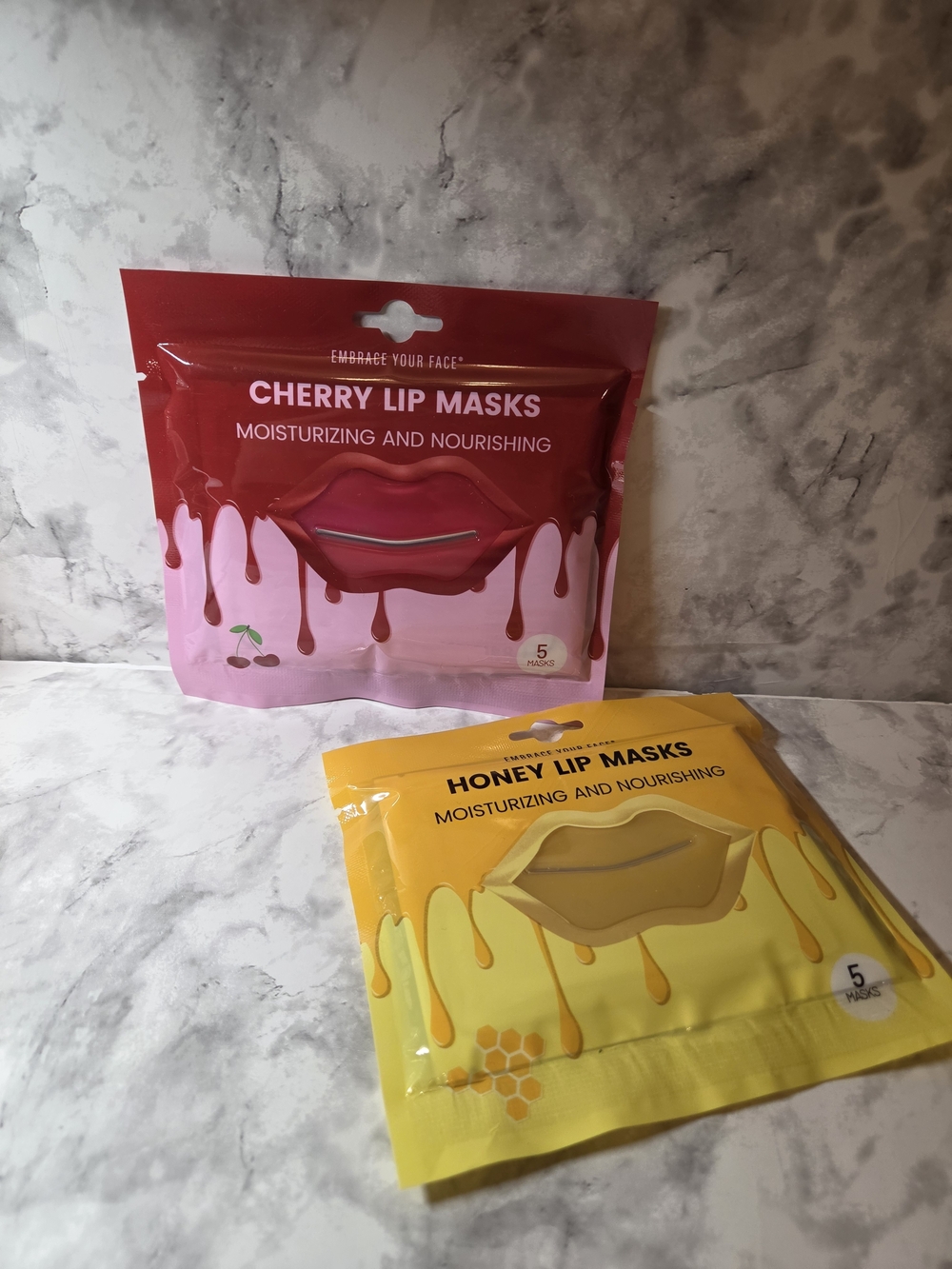 Cherry & Honey Lip Masks - Moisturizing and Nourishing 2 Piece Set - 5 Packs